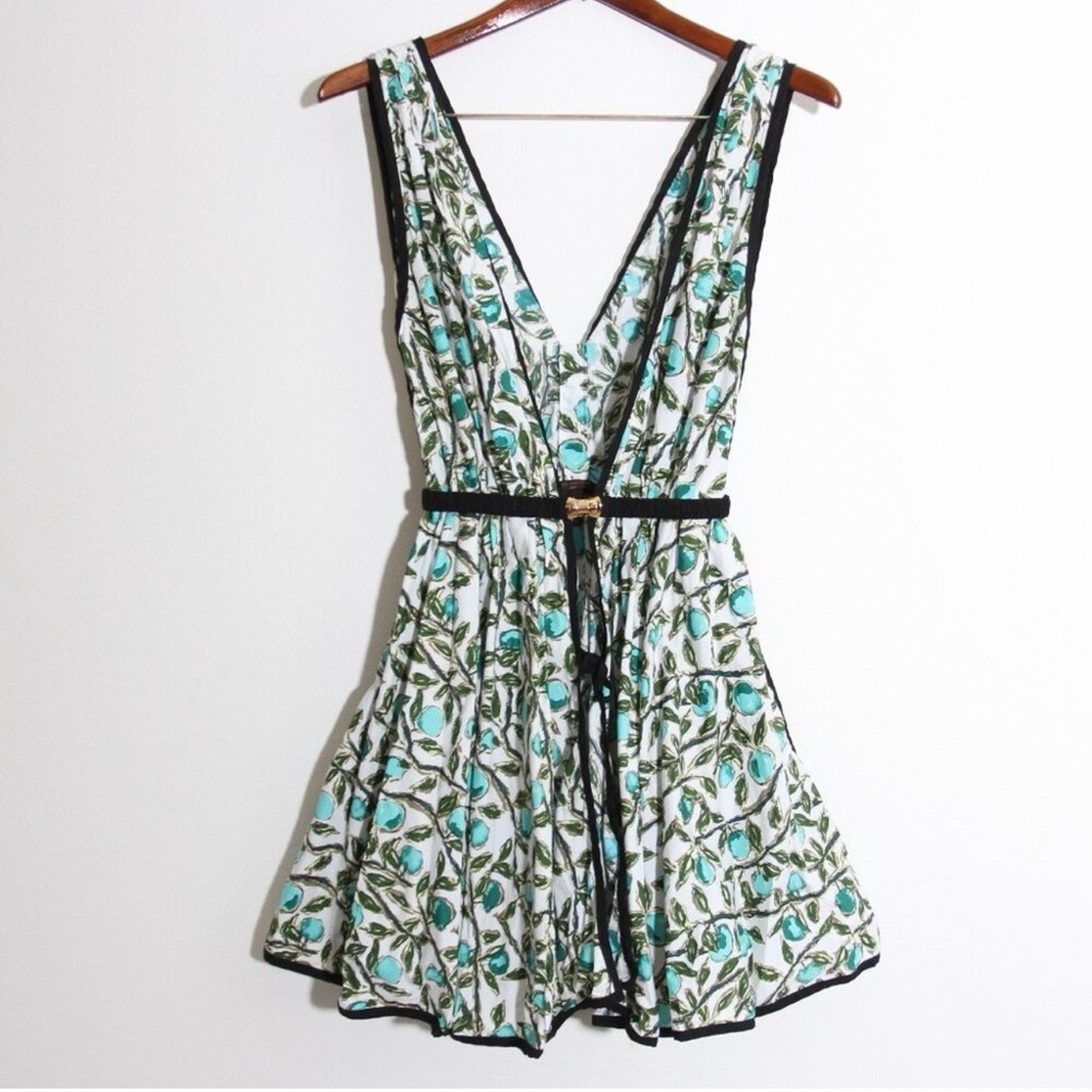Louis Vuitton Mini Dress Cotton Belted Made in Italy Blue White Size FR 38 US 6